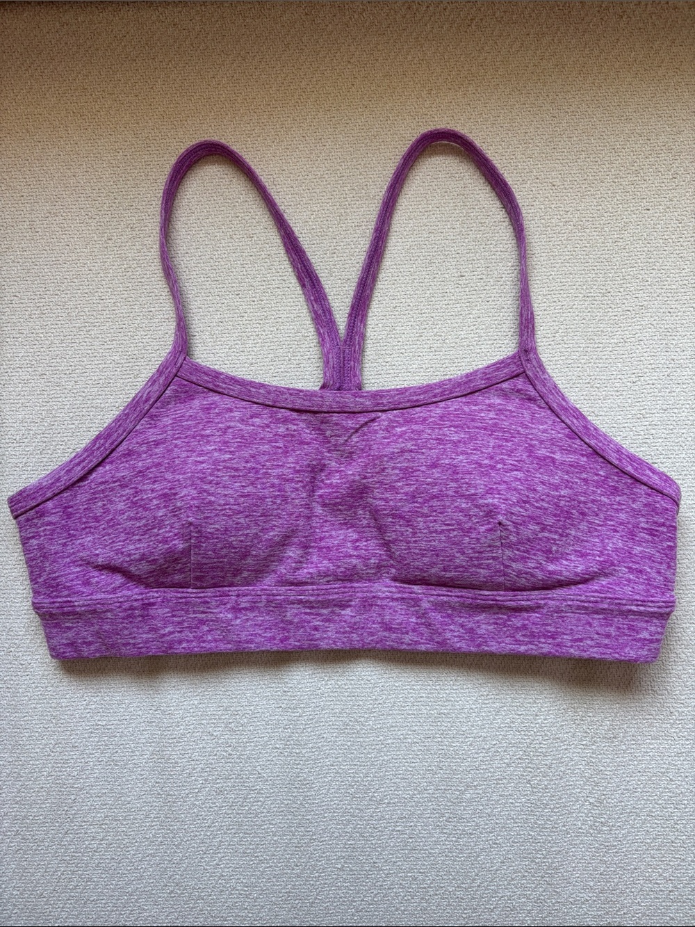 ALO Yoga Purple Lilac Heather Slim-Strap Sports Bralette